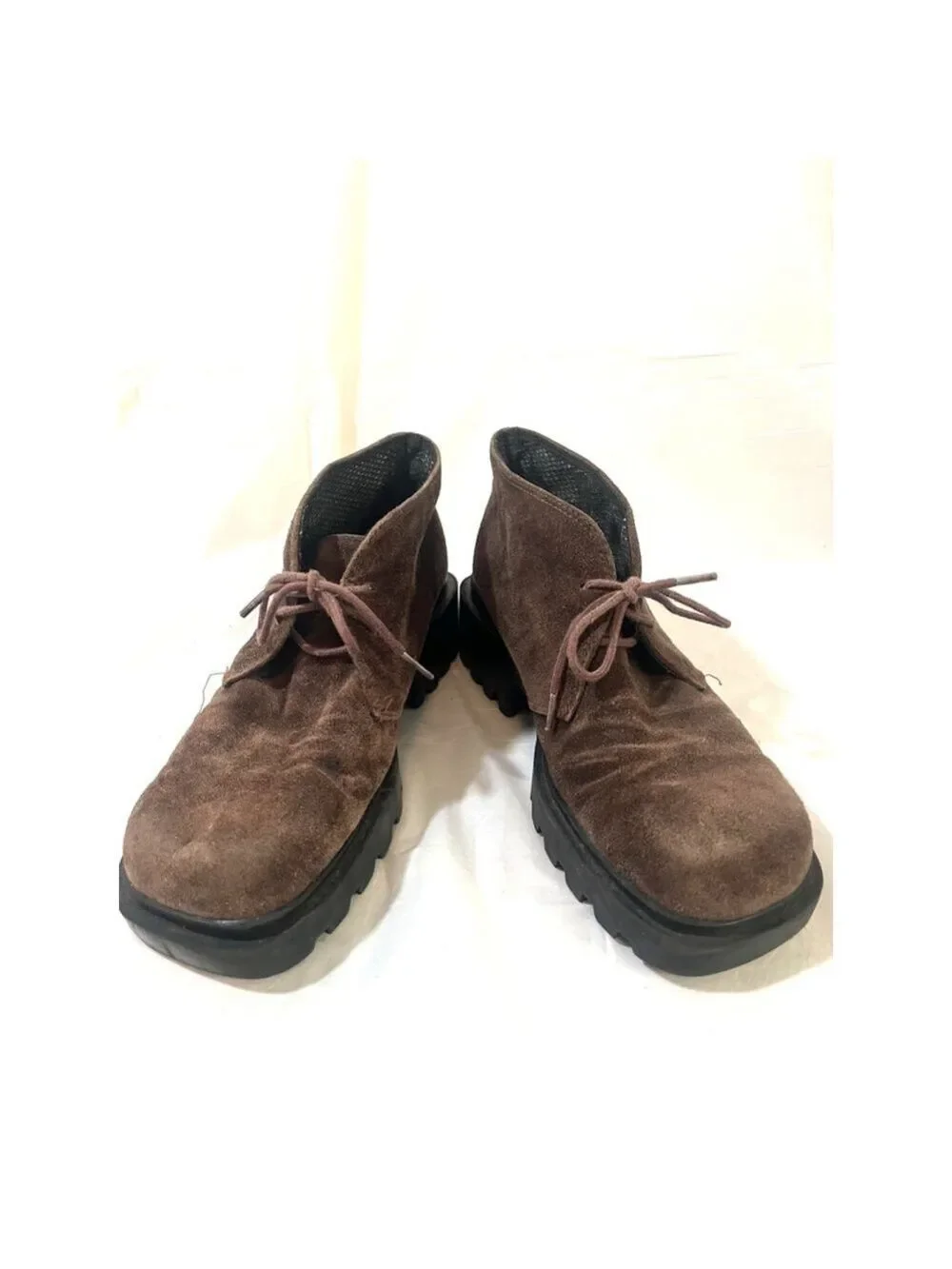 Colin Stuart vintage chunky Platform Loafer Brown Suede Y2K 90's